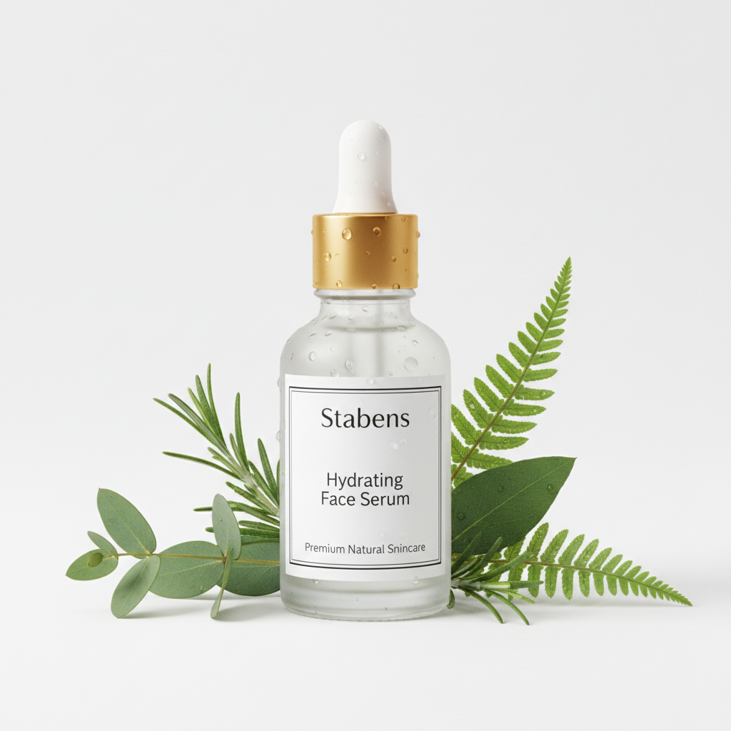 Hydrating Face Serum dropper bottle by Stabens